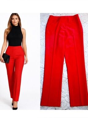 Chrissy Teigen x REVOLVE Kaidon Slim Straight Pant Red Tailored Trouser Sz 4💛